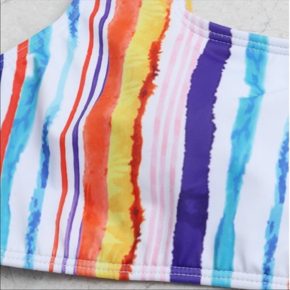 Cute Multicolored Cut Out High Waisted Bikinis Set - Picture 4 of 7